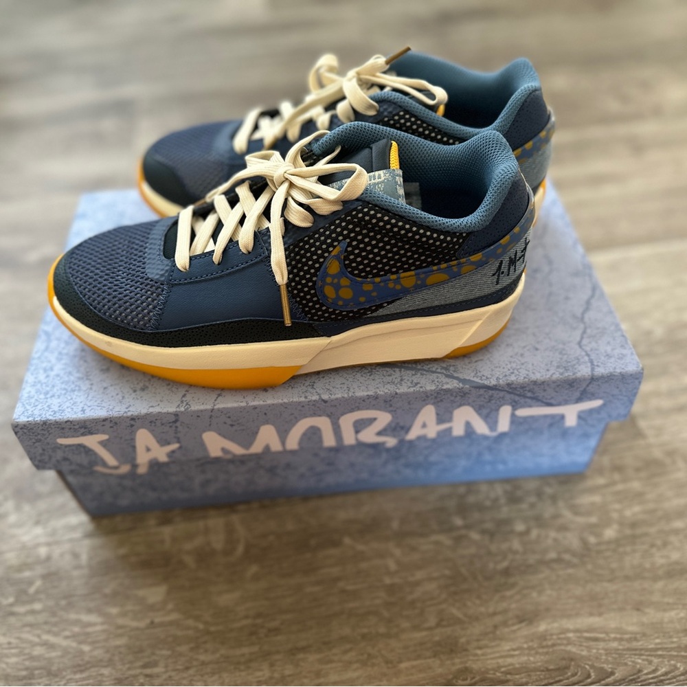 Nike Blue and Yellow Sneakers Classic Design